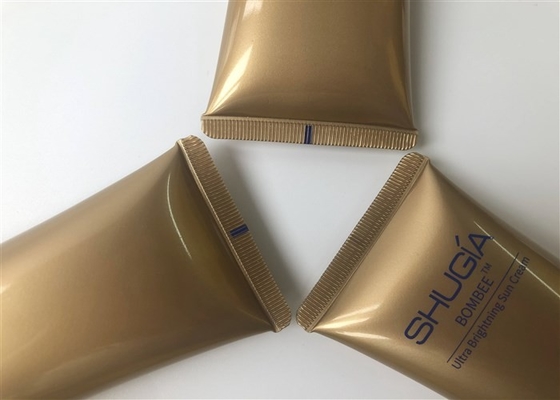 Flat Plastic Tube Bottles Ultra Brightning Sun Cream 1 Color Silk Printing With Elliptical Cap
