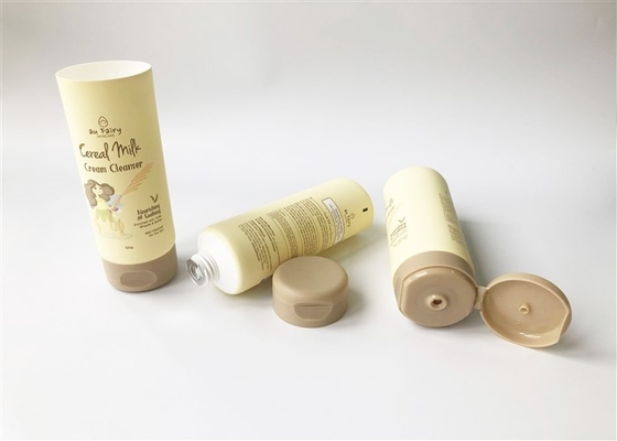 120g Dia50 white  tube  8c offset print with matt front oriented flip top cap cream cleanser