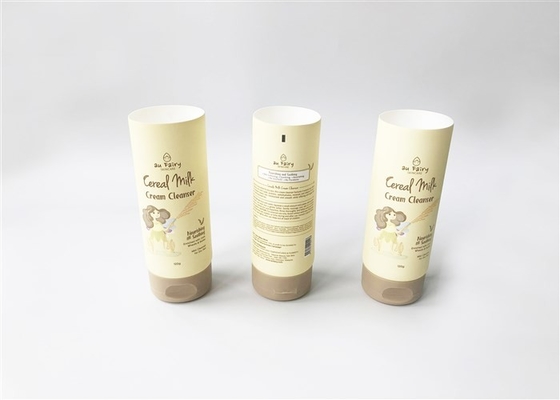 120g Dia50 white  tube  8c offset print with matt front oriented flip top cap cream cleanser