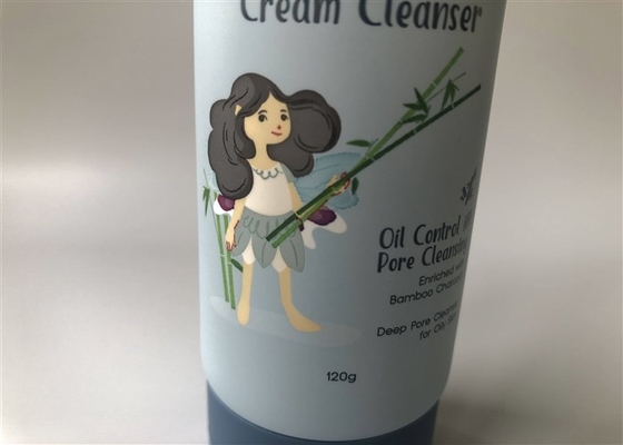 120g Dia50 oil contral cream cleanser white  tube  8c offset print with matt front oriented flip top cap