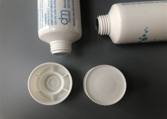 Aqueous Gel Plastic Cosmetic Tubes White Ribbed Screw On Cap Diameter 30mm