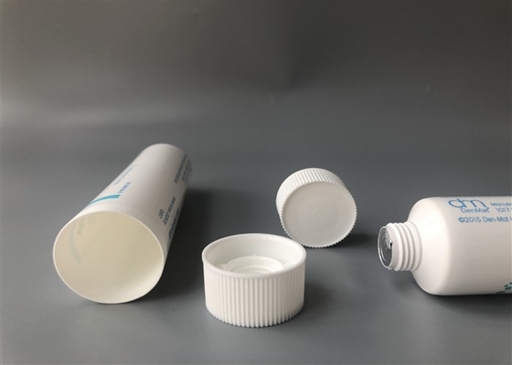 Aqueous Gel Plastic Cosmetic Tubes White Ribbed Screw On Cap Diameter 30mm