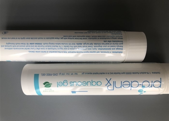 Aqueous Gel Plastic Cosmetic Tubes White Ribbed Screw On Cap Diameter 30mm