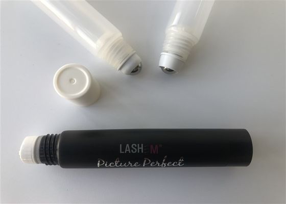 Black Lash Cosmetic Tube Packaging / Plastic Tubes With Caps 15ml2c Silk Screen Printing