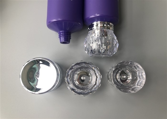 100ml Purple Plastic Cosmetic Tubes Silk Screen And Soft Touch Printing