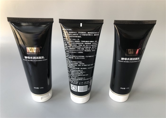 Black TEAST IYDRA Cosmetic Cream Packaging Tube 120g With Flip Top Cap Plating Gold