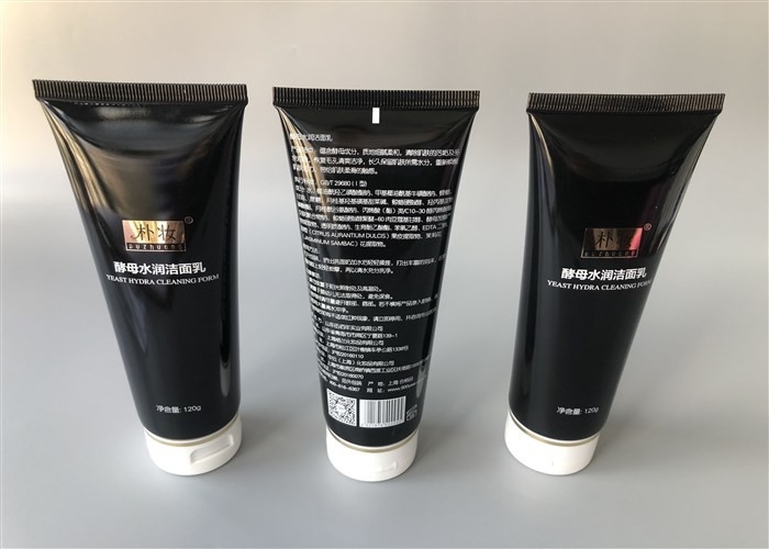 Black TEAST IYDRA Cosmetic Cream Packaging Tube 120g With Flip Top Cap Plating Gold